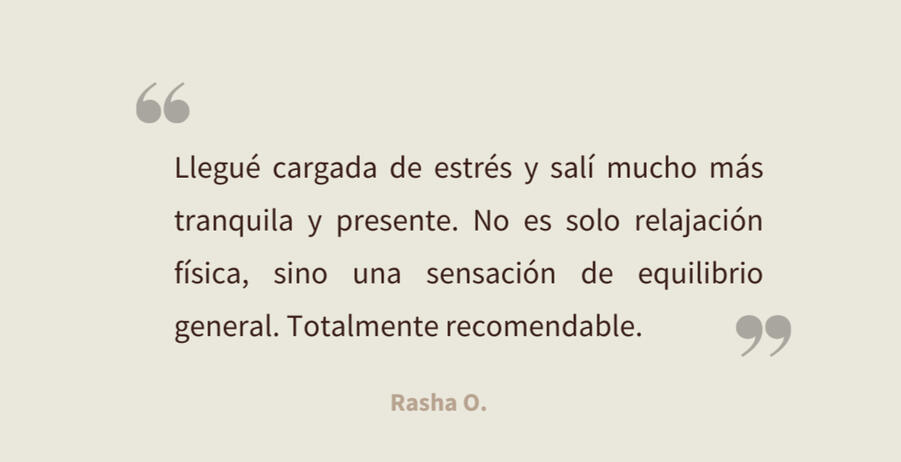Testimonio de cliente Opinión de cliente sobre sesión de Shiatsu
